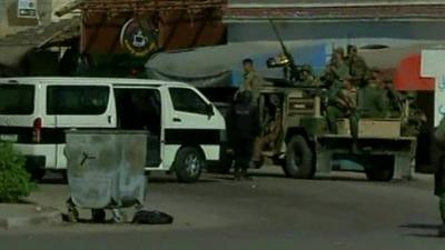 Security forces in Ben Guerdane. Tunisia