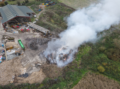 Recycling centre fire