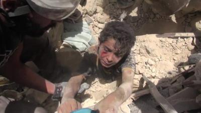 Ahmad ws rescued from the rubble