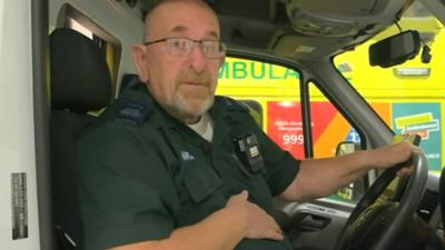 Scott Bruce in ambulance