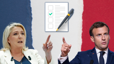 marine le pen and emmanuel macron