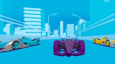 Animated Formula E cars