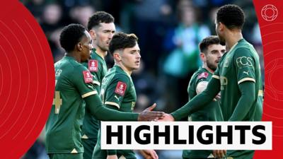 Plymouth Argyle celebrate 3-1 win against Sutton United