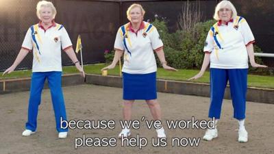 Chadstone Bowls Club members do the Beyonce All The Single Ladies dance