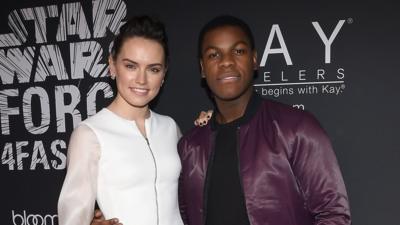 Actors Daisy Ridley and John Boyega