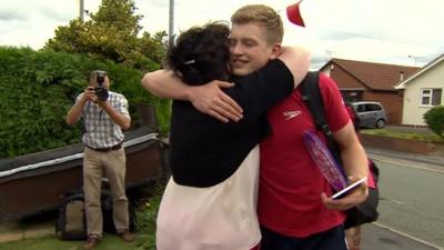 Adam Peaty and his mother