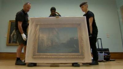 Painting being removed from Ferens Gallery in Hull