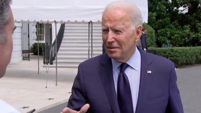 President Biden speaking to reporter