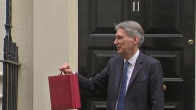 Philip Hammond outside 11 Downing Street