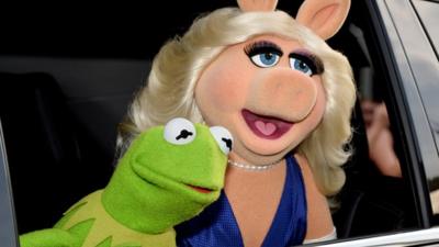 Kermit the frog and Miss Piggy