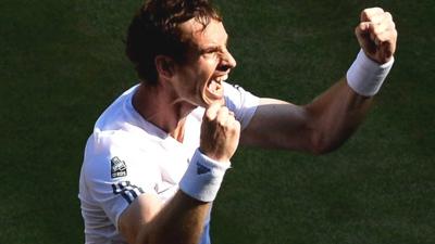 Andy Murray celebrates winning Wimbledon in 2013