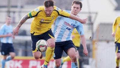 Ryan Harpur scored a hat-trick for Dungannon against Ballymena United