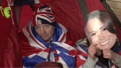 Royal fans outside St Mary's hospital in London