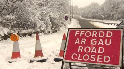 Road closed sign