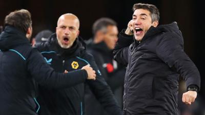 Bruno Lage celebrates win over Everton