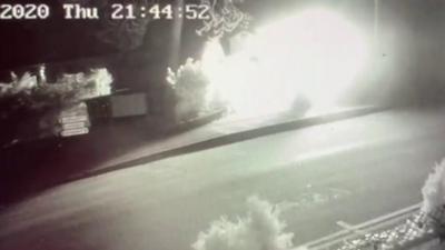 Explosion captured on CCTV