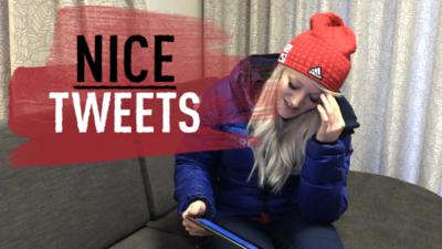 Elise Christie reacts to a message