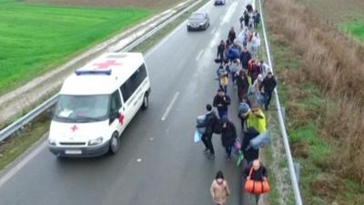 Migrants near Idomeni in Greece