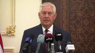 US Secretary of State Rex Tillerson in Qatar