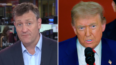 A composite image. Joe Inwood (left) and Donald Trump (right).