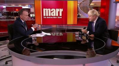 Andrew Marr and Boris Johnson