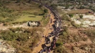 Massive queue in Centurion, South Africa