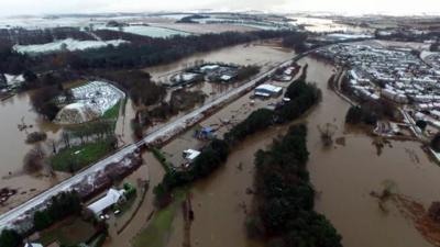 Flood water in Inverurie