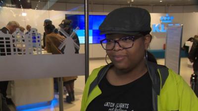 US passenger at Schiphol airport