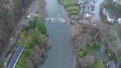 Roads flooded in North-West England