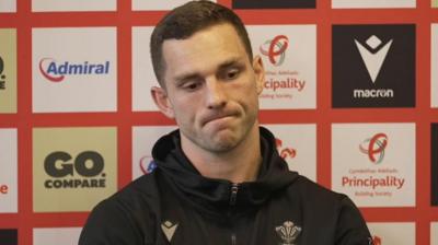 George North speaks to the media