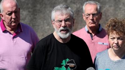 The former Sinn Féin leader's house came under attack from what police say were large industrial fireworks.