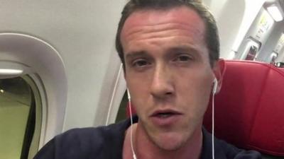 Mark Lowen on plane