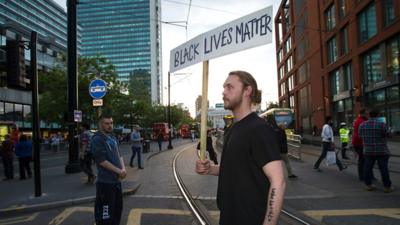 A Black Lives Matter protester