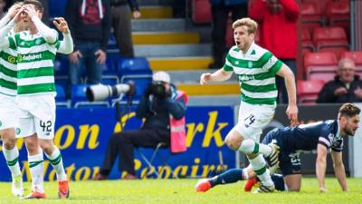 Alex Schalk wins a penalty for Ross County