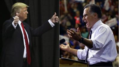 Donald Trump and Mitt Romney