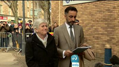 Ms Ponsati's lawyer gave a brief statement to the media as they arrived at an Edinburgh police station