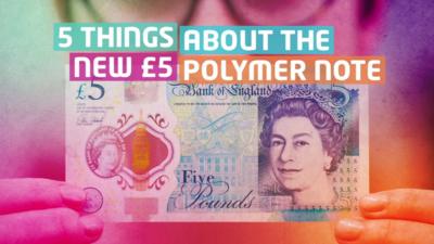 Polymer five pound note