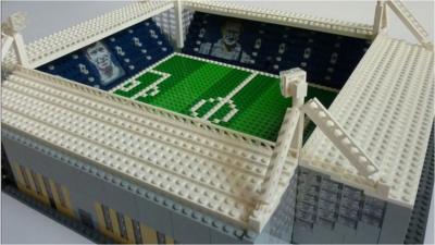 A Lego football ground