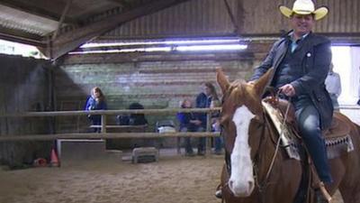 Mike Bushell riding a horse