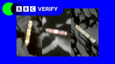 Three satellite images of ships that have come under fire in the Strait of Hormuz