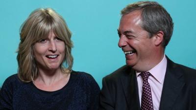 Nigel Farage and Rachel Johnson