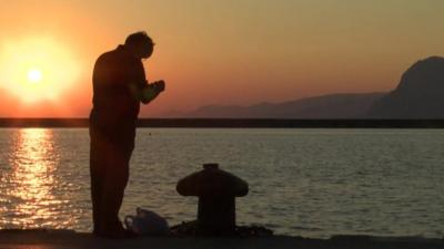 Fisherman at Patras harbour