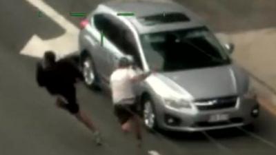 Motorist on foot chases Brisbane car thief