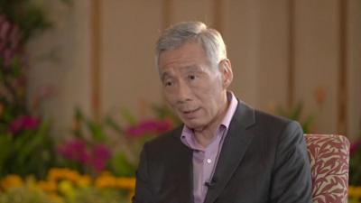 Singapore's Prime Minister Lee Hsien Loong speaking to the BBC