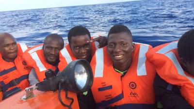 Migrants rescued on boat