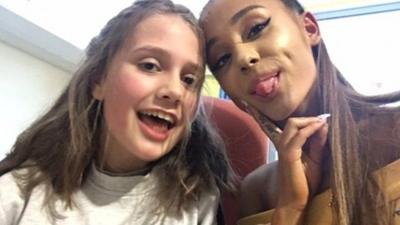 Ariana Grande visiting injured fans