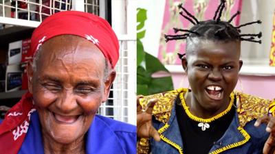 Photo composite shows septagenarian Cecilia Wangari car mechanic and Ghanaian singer Wiyaala