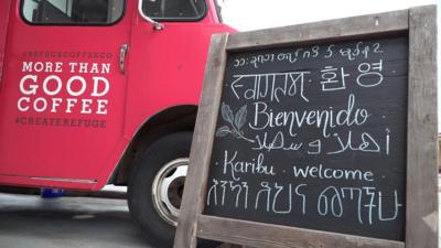 Welcome sign with different languages