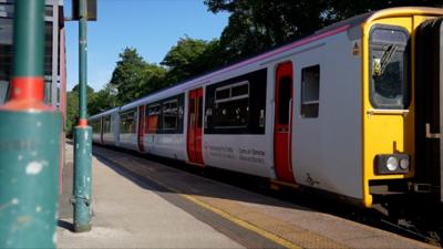 The conductor welcomed passengers to Cardiff by singing