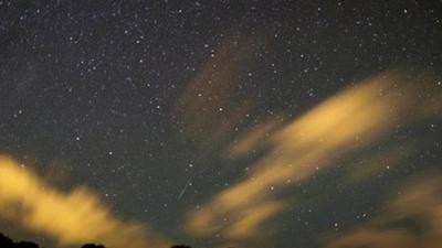 Perseid meteor captured over Bideford in Devon